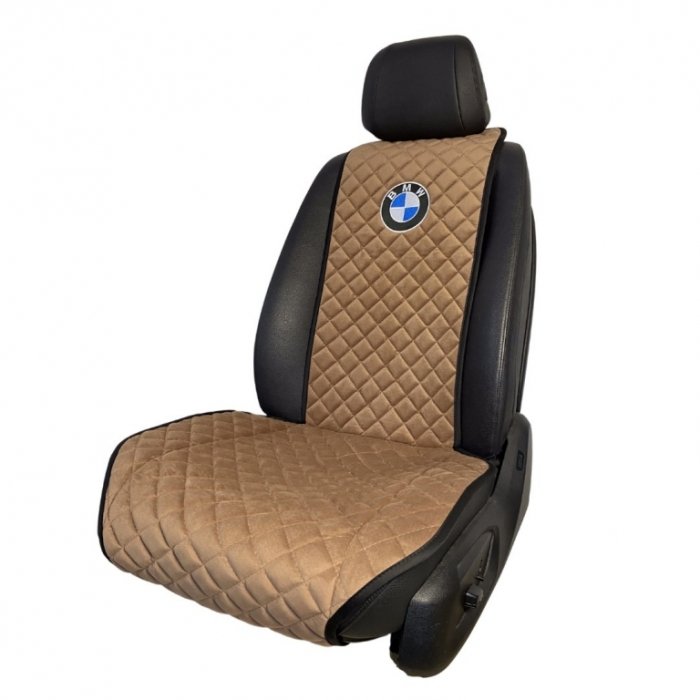 Накидки на сидения Передние накидки с вышивкой BMW (Темно-коричневый)