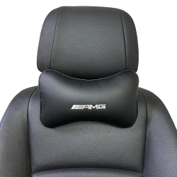 Подушка под шею черная с вышивкой 