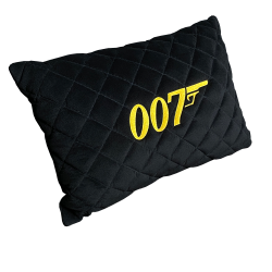 Подушка из алькантары черная с вышивкой 